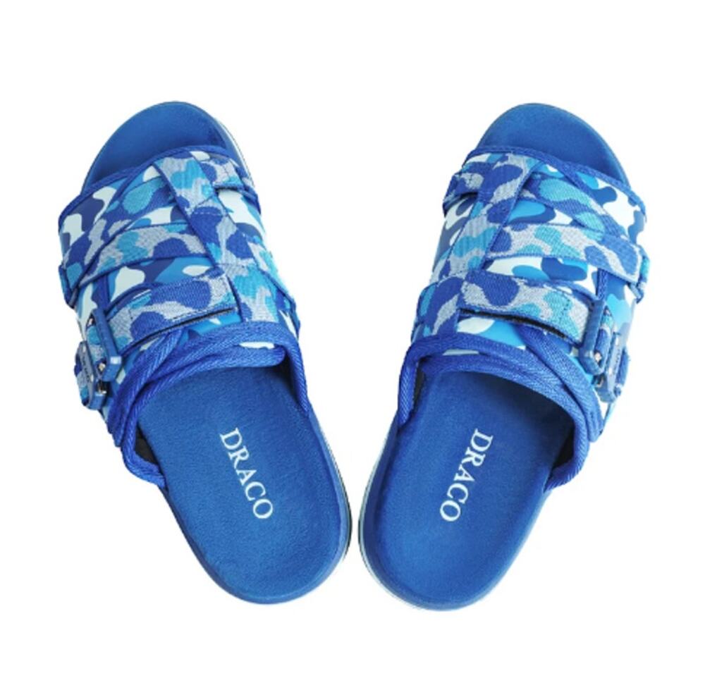 Draco Men's Blue Camo Slide Sandals Size 5-6